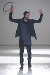BORIS BIDJAN SABERI Double Zip Horseskin Top SS22 J4 FMM20020 Ink Grey